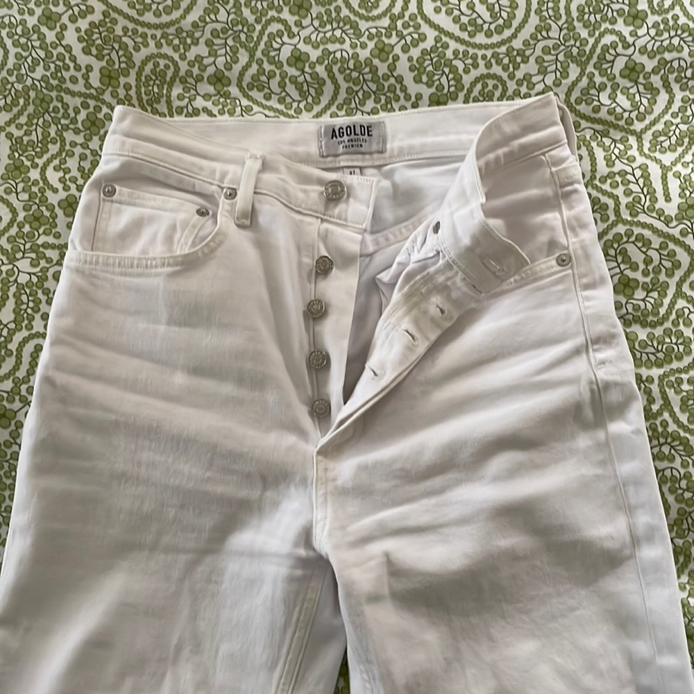 Agolde white denim jeans